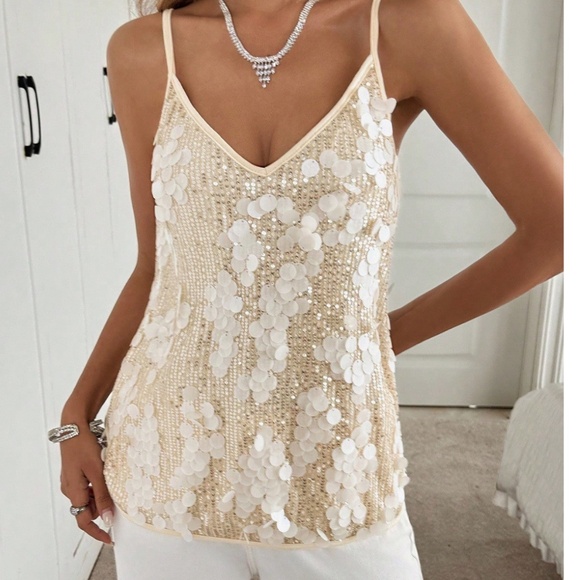 Luxe Sequin Regular Fit Cami Tank Top - Picture 5 of 8